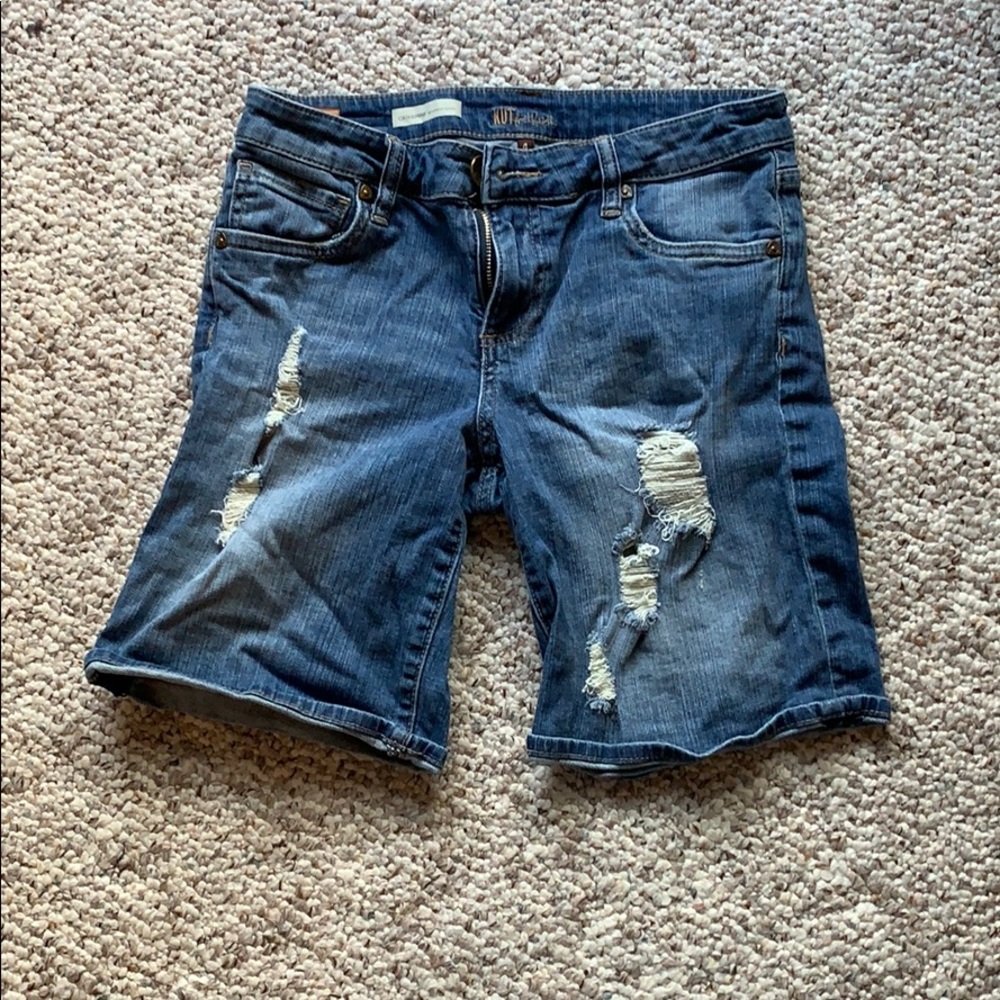 Kut from the Kloth distressed burmuda shorts.